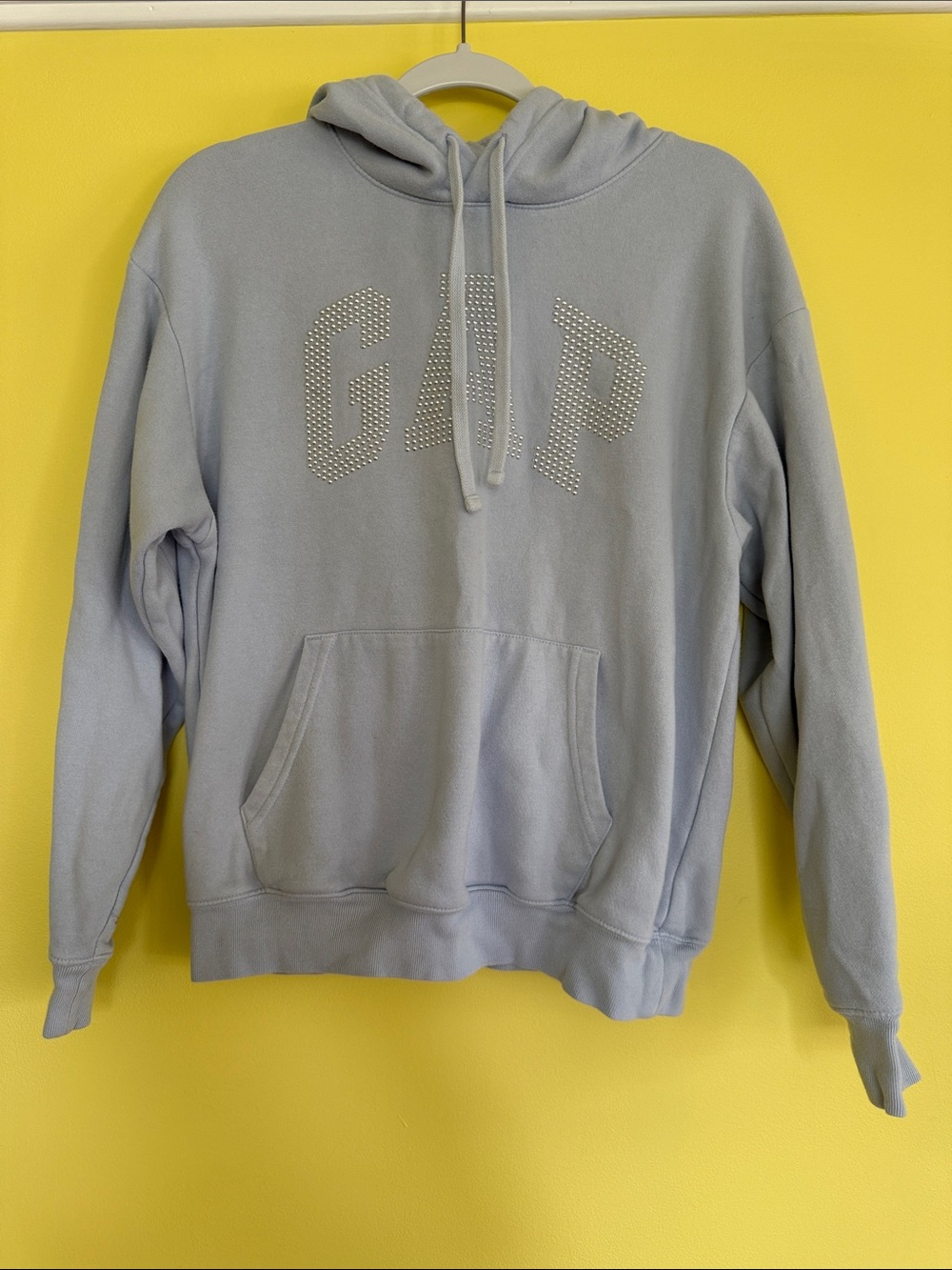 GAP Light Blue Hooded Sweatshirt with Studded Logo